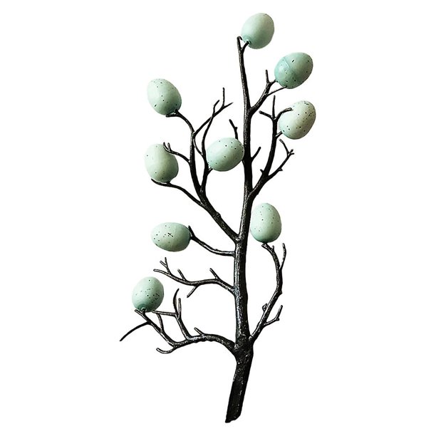 Blue Árbol de Pascua con pintura de huevos, decoración, suministros para fiesta de primavera, adornos para el hogar, artesanía Diy