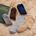 thumbnail image 3 of D-GROEE  Mens Socks 1 Pair Cozy Slipper Fluffy Socks Winter Warm Soft Cabin Stocking Comfy Sleep Coral Fleece Socks, 3 of 8