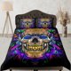 thumbnail image 1 of Halloween Ropa de Cama Hippie Colores Neón Calavera Juego de Funda Nórdica Colcha Colorida,, 1 of 4