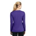 thumbnail image 2 of Sport Tek Adult Female Women Plain Long Sleeves T-Shirt Purple 2X-Large, 2 of 6