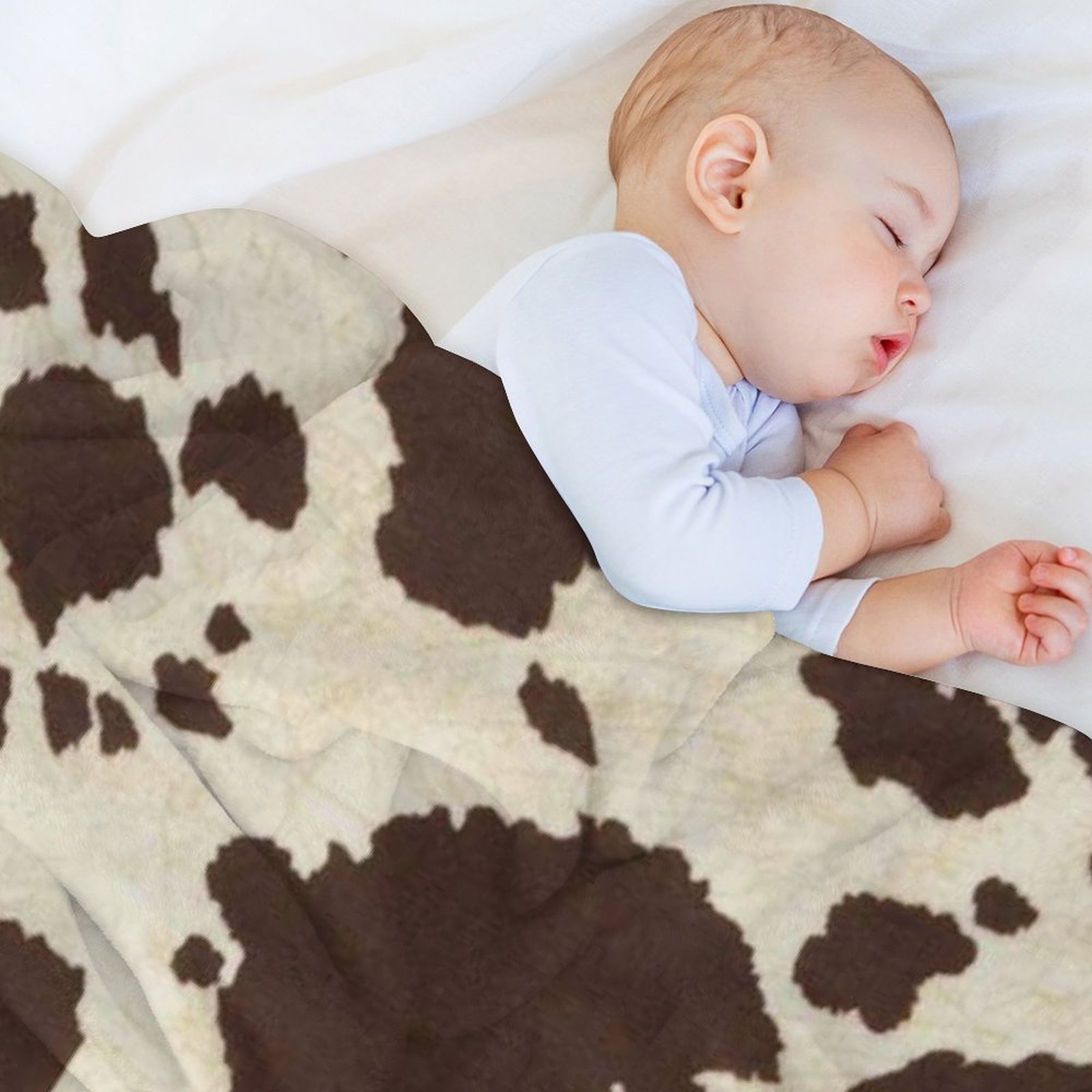 Brown and White Cow Print The Full Collection of Flannel Blanket Lightweight Cozy Bed Blankets Soft Throw Blanket Fit Couch Sofa for Kids Adults 60"×80"