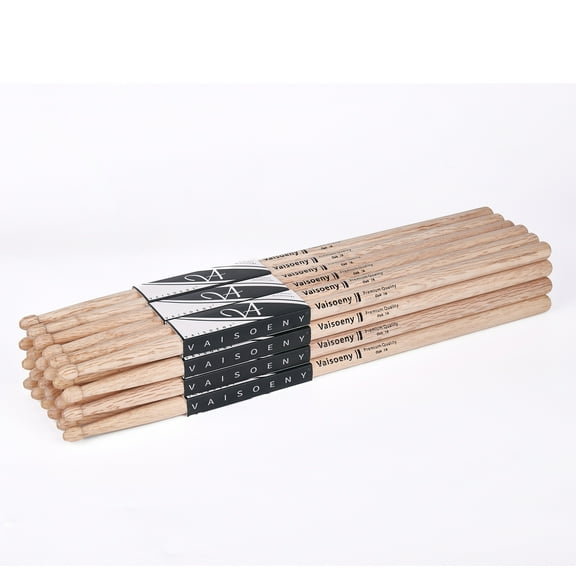 Vaisoeny Drum Sticks,7A Drum Sticks for Adults,12 Pairs Classic Oak Wood Drumsticks for Kids , Professional Musical Instrument Percussion Accessories
