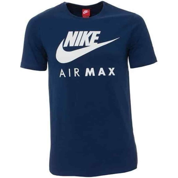 Nike Men's T-Shirt Air Max Slim Fit Athletic Short Sleeve Crewneck Work Out Tee, Navy, S