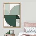 thumbnail image 3 of PixonSign Framed Canvas Print Wall Art Mid-Century Pastel Geometric Green Semi Circles Abstract Shapes Illustrations Modern Art Decorative Minimal for Living Room, Bedroom, Office - 24"x36" Natural, 3 of 5