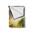 thumbnail image 2 of Nature Soft Flannel Fleece Throw Blanket, Wooden Country House by the Lake with Horizon Background Village Rural Life View, Cozy Plush for Indoor and Outdoor Use, 70" x 90", Multicolor, by Ambesonne, 2 of 6