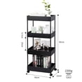 thumbnail image 5 of 4 Tier Storage Cart Slim Slide Out Storage Utility Trolley Cart with Wheels Tower Rack Shelf for Kitchen Bathroom Laundry Narrow Places, 5 of 10