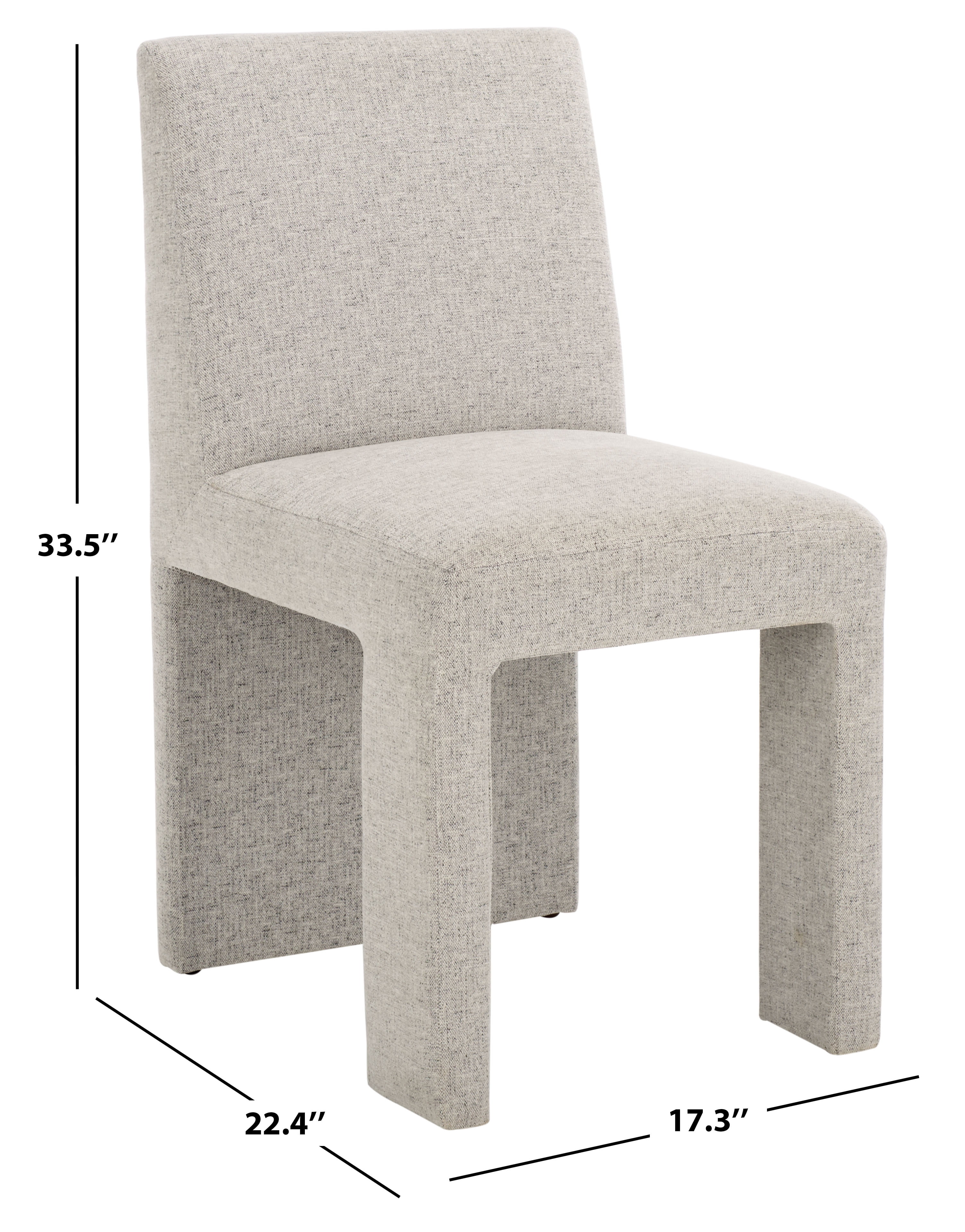 Safavieh Zale Modern Rattan and Wood Dining Side Chair, Light Gray