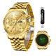 thumbnail image 1 of Relojes Lujoso Para Hombres Oro Correa Cuarzo Impermeable Xtellar dorado, 1 of 4