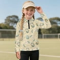 thumbnail image 2 of Psesaysky Girls Long Sleeve Shirts Easter Bunny Eggs Print Soft Fleece Jacket Fall Half Zip Pullover Kids Sweatshirts Athletic Thermal Coat for Golf Yoga 12-13 Years, 2 of 6
