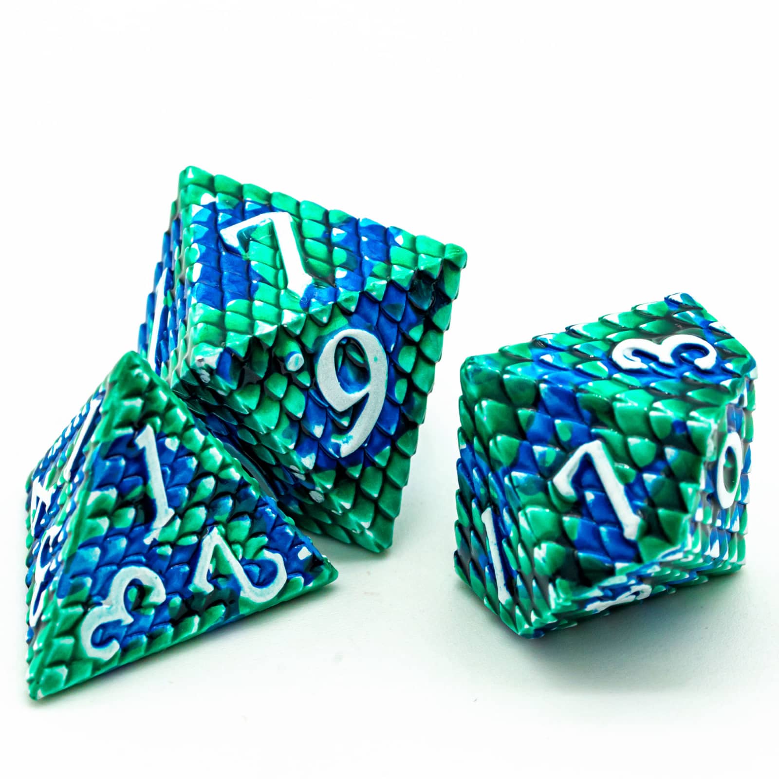 Cusdie 7PCS/Set DND Metal Dice, Dragon Scale Metal Dice Set, Polyhedral Dice Set, for Role Playing Game D&D Dice MTG Pathfinder