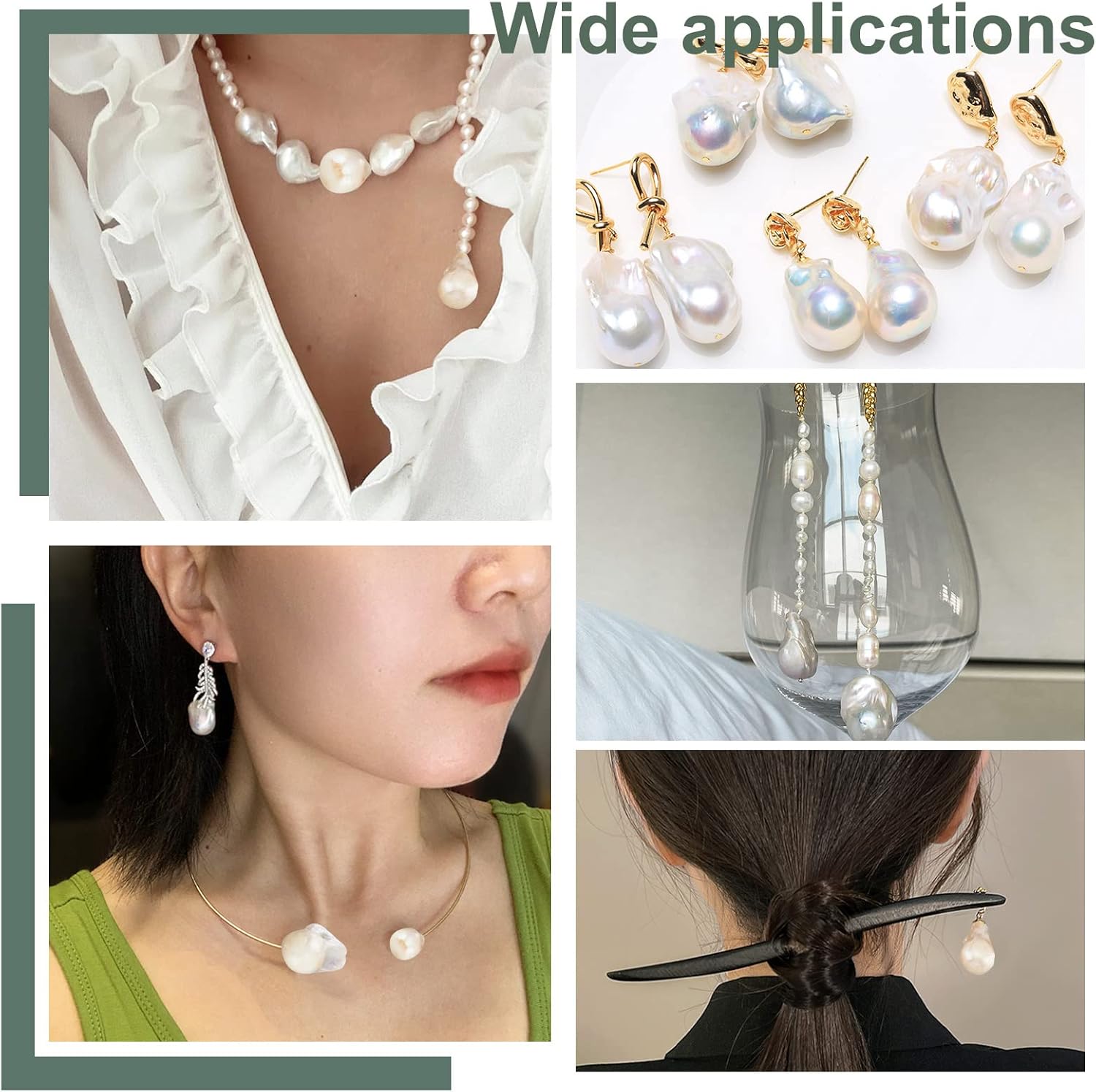 20 Pcs Freshwater Pearl Beads 13~27 mm Teardrop Natural Cultured Freshwater Pearl Beads Irregular Pearl Charms for Earrings Pendant Jewelry Making Creamy White Silver