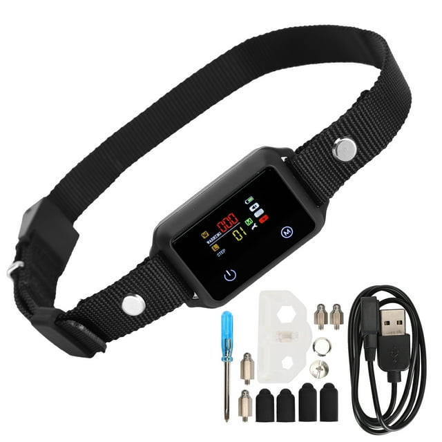 Pet 0.96in Color Screen Anti Barking Collar Rechargeable Dog Vibration Training Collar