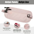 thumbnail image 5 of MoKo Travel Money Belt RFID Blocking for Men Women Slim Waist Hidden Wallet, Pink, 5 of 7