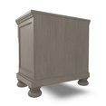 thumbnail image 3 of Ryno Nightstand, 2 Drawers, Pull Out Tray, Nickel Round Knobs, Gray, 3 of 5