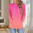 thumbnail image 2 of Qgtaibl Hooded Pullover for Women Trendy Gradient Color Raglan Long Sleeve Daily Hoodies Drawstring Kangaroo Pocket Comfy Fall Sweatshirts Hot Pink XL, 2 of 6