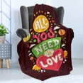 thumbnail image 4 of All You Need Is Love Soft Flannel Fleece Throw Blanket, Modern Flat Design Hipster Illustration Clouds and Hot Air Balloons, Cozy Plush for Indoor and Outdoor Use, 70" x 90", Multicolor, by Ambesonne, 4 of 5