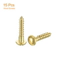 thumbnail image 3 of Wood Screws M4 x 20mm Slotted Round Head Brass Self-Tapping Screw WoodWorking Screw 15 Pcs, 3 of 6