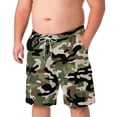 thumbnail image 3 of Fabrcox XXXL-8XL Cargo Camo Shorts for Men Drawstring Elastic Waist Men's Big and Tall Shorts Casual Summer Outdoor Breathable Men Bermuda Shorts with Pockets Green 4XL, 3 of 9