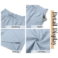thumbnail image 5 of Fantaslook Summer Shorts for Women Cotton Linen Wide Leg High Waisted Shorts Drawstring Casual Beach Shorts with Pockets, 5 of 8
