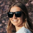 thumbnail image 3 of DAX Super Dark Thick Square Sunglasses for Men & Women – Black Chunky Retro Flat Top Frame, UV400 Protection, Oversized Dark Lens Fashion Shades, 3 of 6