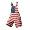 thumbnail image 4 of CAIVO Kids Independence Day Print Denim Overalls Adjustable Strap Shorts Patriotic Star Striped Casual Pants Overalls Shorts Pocket Adjustable Strap Romper Clothes 1776-2026, 4 of 4