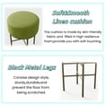 thumbnail image 2 of 2 pcs Round Cushioned Vanity Stool, Linen Upholstered Vanity Stool for Makeup Room, Modern Soft Stool for Bar and Dining, Ottoman Footrest Stool with Metal Legs for Living Room, Bedroom(Matcha Green), 2 of 10