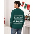 thumbnail image 3 of Yesfashion Family Matching Christmas Sweater Reindeer Snowflakes Knitted Ugly Crew Neck Pullover For Men, 3 of 5