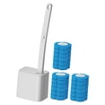 thumbnail image 2 of Juego de cepillo y soporte para inodoro desechables con tapa abatible automática y eficiente Blanco, 2 of 9