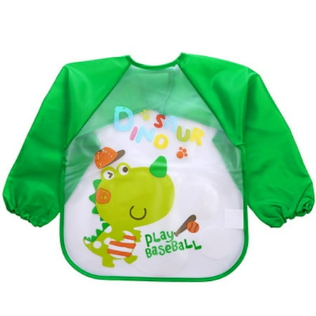 

None Sleeve Waterpro Bib Toddler Long Feeding Apron Girls Boys Kids Of Smock Cartoon Baby Care Bins for Toddlers