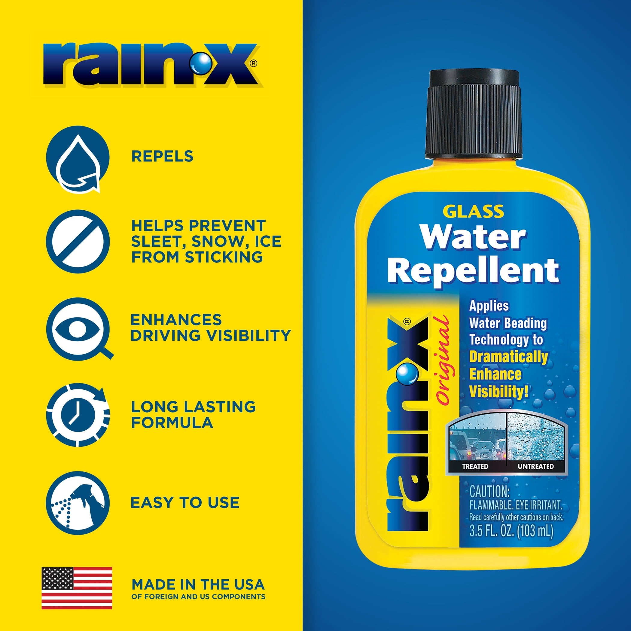 Rain-X Glass Treatment 3.5 oz Improve Visibility on Exterior