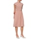 thumbnail image 2 of Vestido plisado de mujer Inspire Chic con cuello simulado, mangas cortas, ceñido a la cintura, estilo A-Line, 2XL, color rosa, 2 of 5