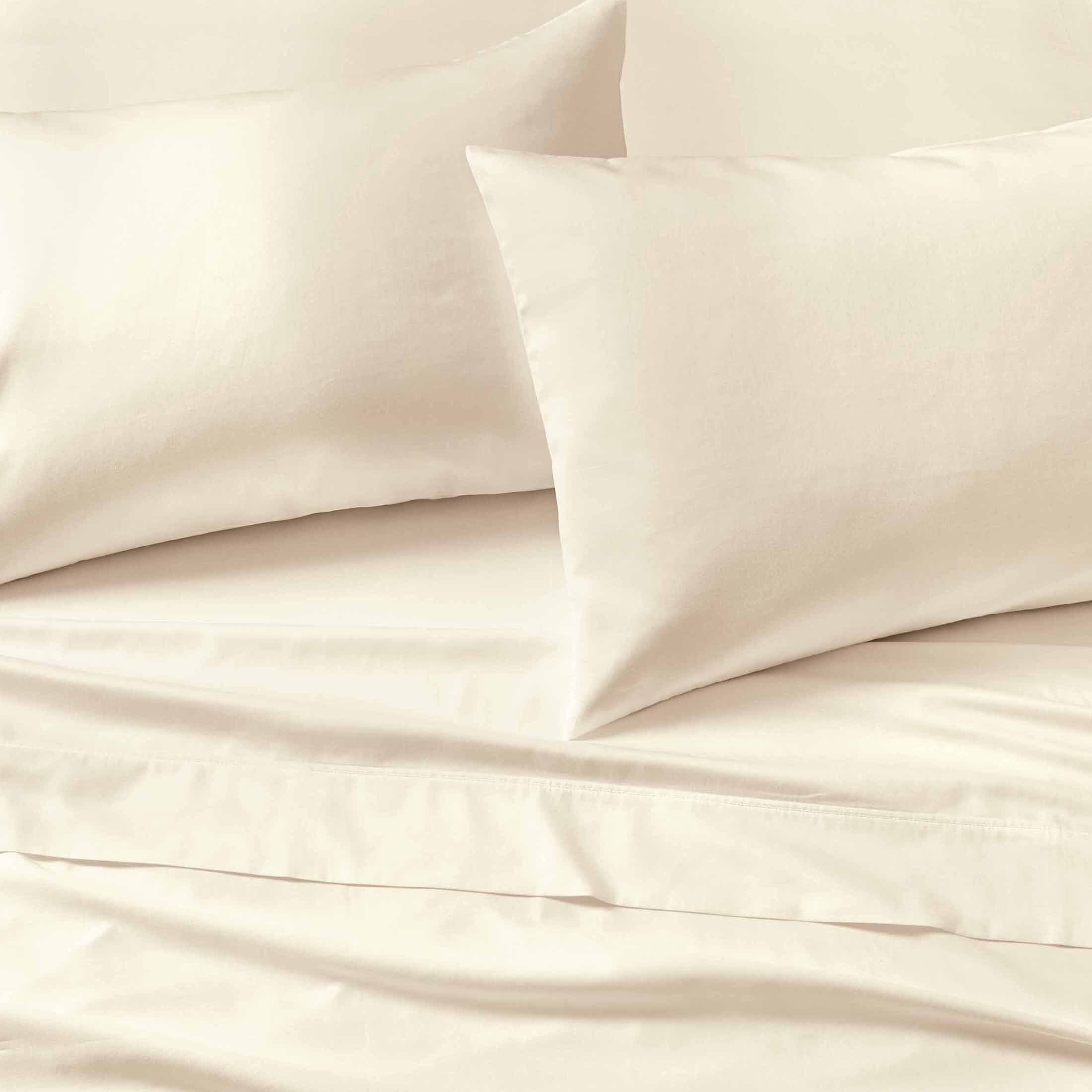 Better Homes & Gardens 300 Thread Count Cotton Sateen Pillowcase Set, King, Vanilla Dream, 2 Piece