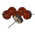 thumbnail image 3 of IBA Indianbeautifulart Boutons Rouges Gravés Poignées de Porte d'Armoire en Bois Lot de 10, 3 of 3