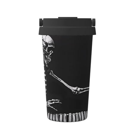 

Goofa Skeleton Playing Xylophone for Insulated Travel Coffee Mug Spill Proof Leak Proof 16 OZCoffee Tumbler Reusable Coffee Cups with Lids Thermos for Hot and Cold Drink