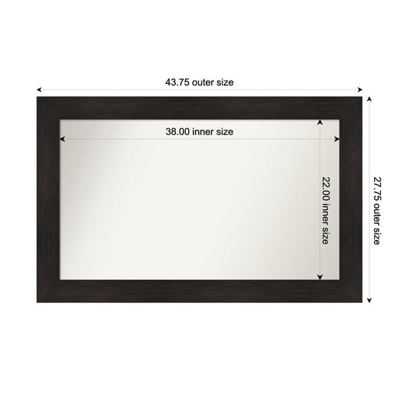 Amanti Art Custom Framed Wall and Bathroom Mirror (27.75 x 43.75 in.), Furniture Espresso Frame