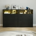 thumbnail image 5 of Tzou 31.5"W Wooden Dresser with Charging Station & LED Lights - 3-Drawer Modern Chest for Bedroom(Black), 5 of 9