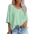 thumbnail image 2 of Birdeem T-Shirt Décontracté Mode Femme Col en V Manches Courtes Ample, 2 of 8