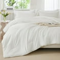 Ivory Comforter Set California King Size, 3 Pieces Lightweight Solid