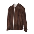 thumbnail image 2 of Logiee Vintage Wood Print Men's Women Light Jacket Full Zip Sun Protection Hoodie Long Sleeve Sun Shirts for Men Hiking Fishing Zip Pockets-3X-Large, 2 of 8