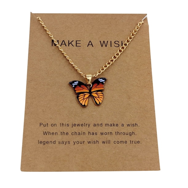 Collar de mariposa, collar de mariposa dorado elegante, exquisito y realista para madre, novia y amigas