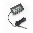 thumbnail image 1 of Termómetro digital LCD con sonda externa resistente al agua para refrigerador/congelador, acuario, temperatura del agua, color negro (cable de 1 m), 1 of 3