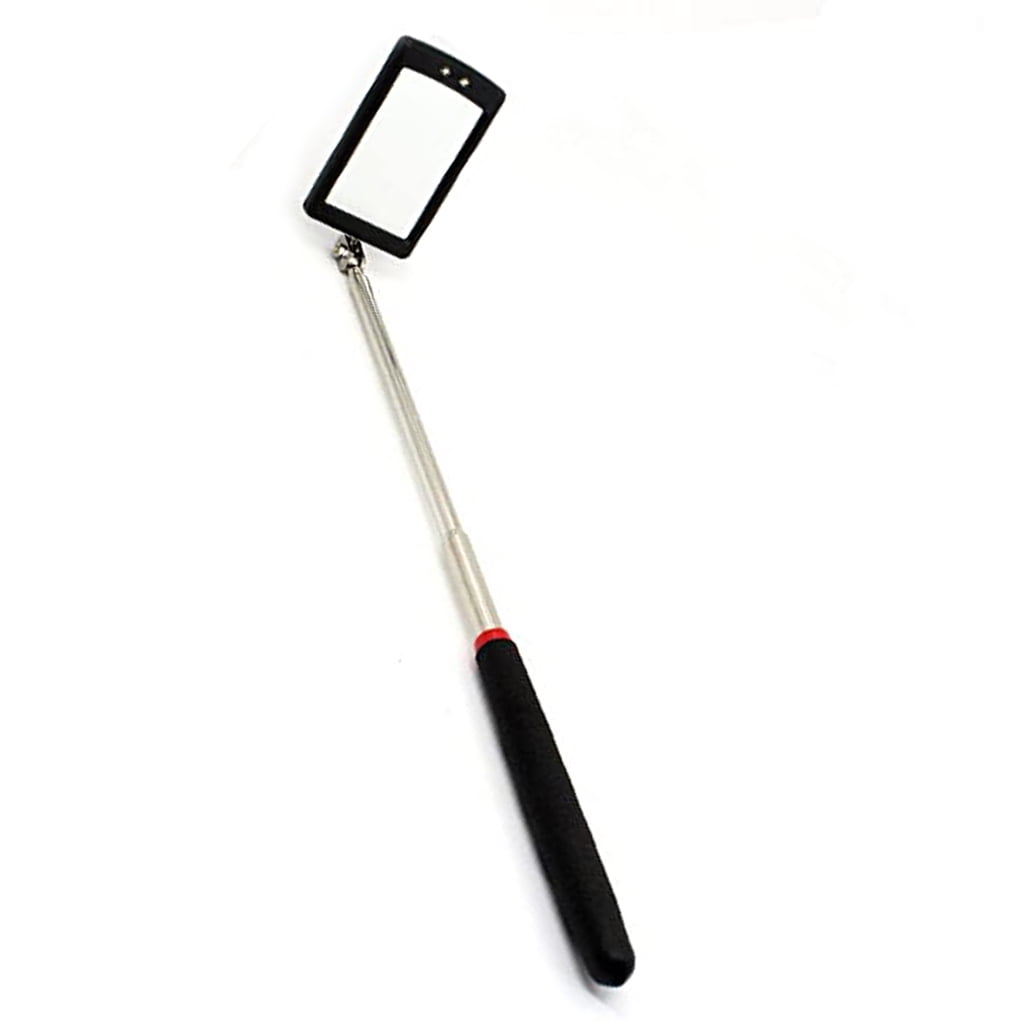 LED Lighted Telescoping Inspection Mirror Swivel Extendable Repair Lighted Tool 