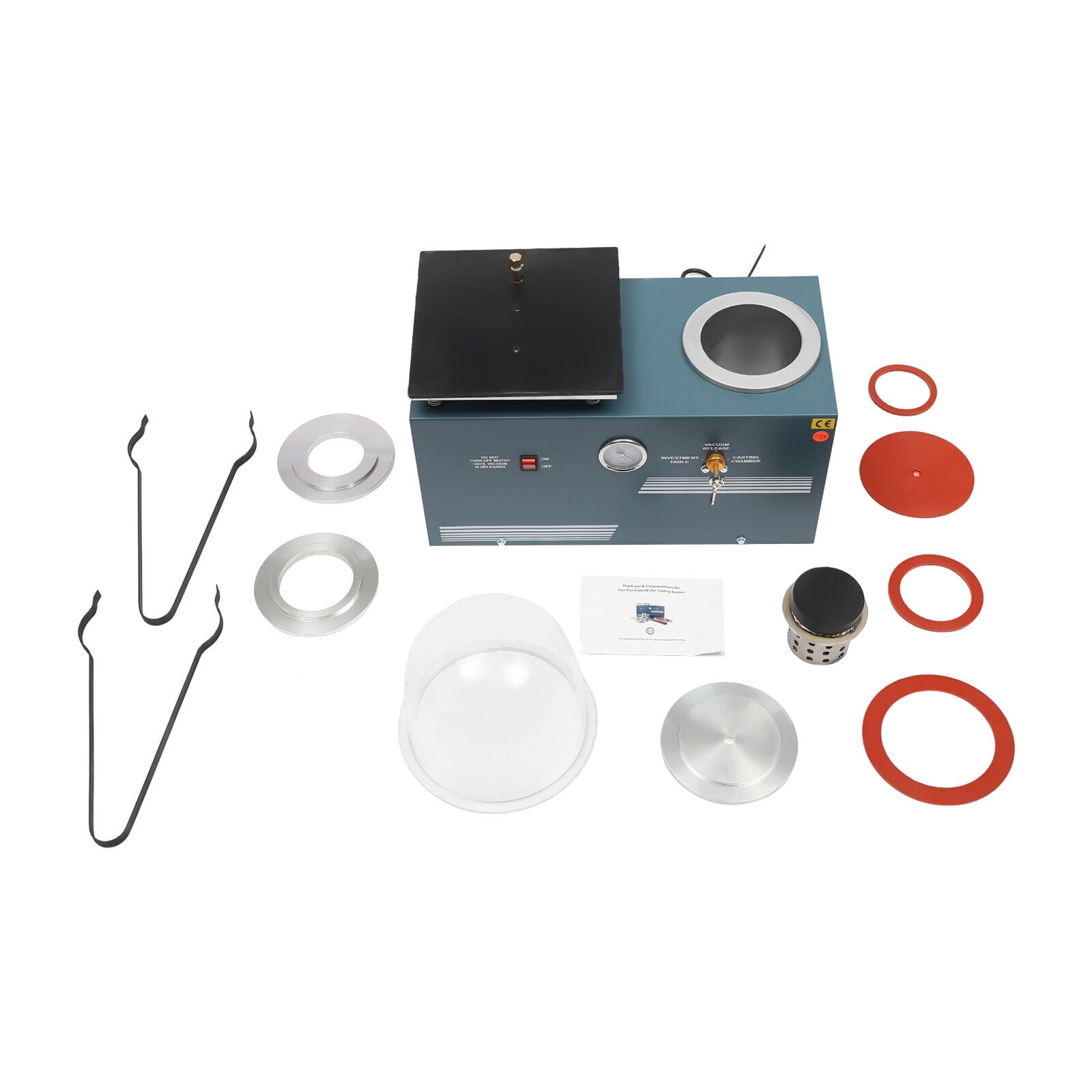 High Efficiency Vacuum Casting Machine, 375W, 2L Air Pump Capacity, Metal Air Switch, with Plexiglass Vacuum Hood, for Reducing Burrs and Bubbles