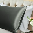 thumbnail image 4 of PiccoCasa 2 Pcs Soft Silky Satin Long Body Pillow Cover 20x54inch, Grey, 4 of 7