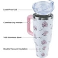 thumbnail image 3 of 40 oz Pig Tumbler with Handle and Straw, Travel Mug Water Bottle, Stainless Steel Insulated Cup with Lid and Straw, Birthday Christmas Gifts, 3 of 5