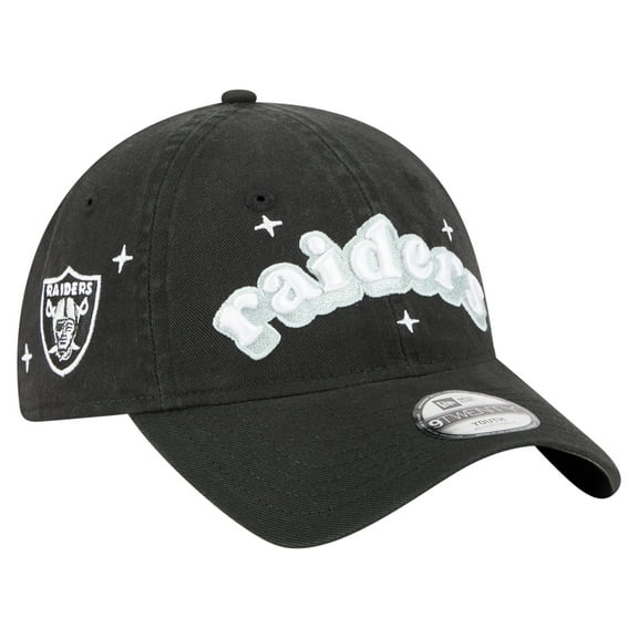 Girls Youth New Era  Black Las Vegas Raiders Cheer 9TWENTY Adjustable Hat
