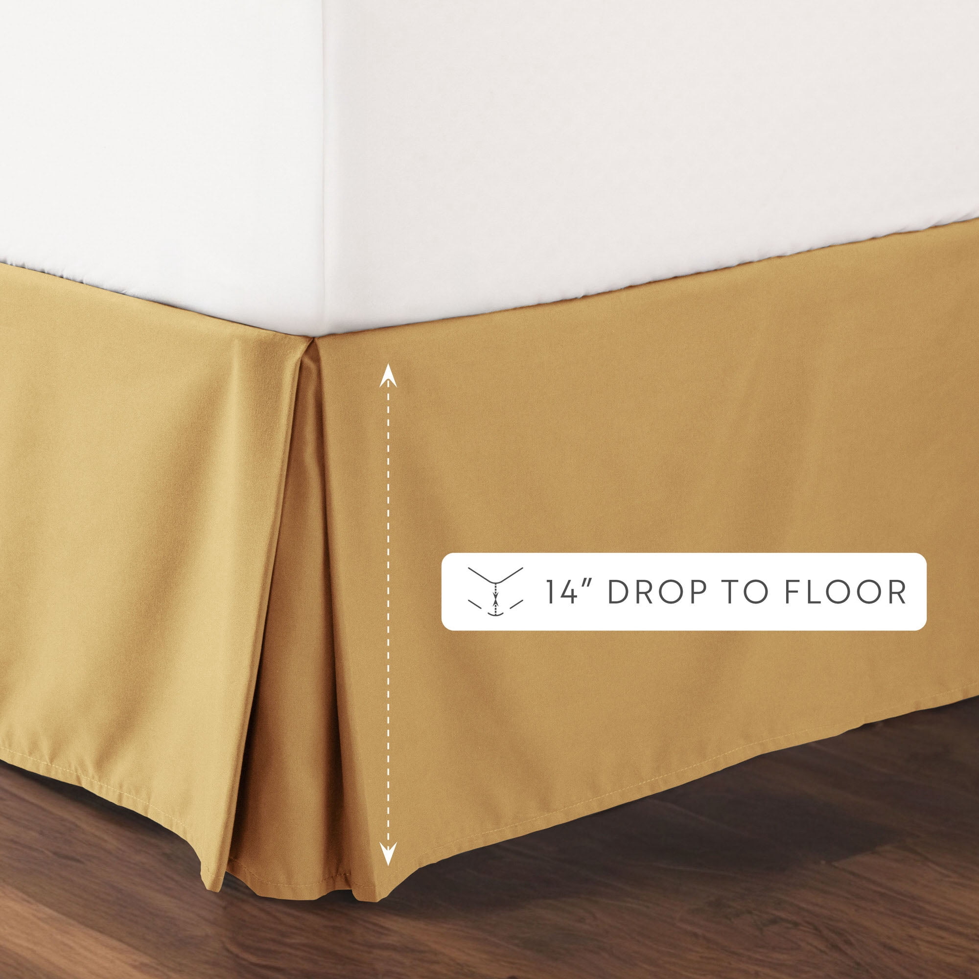 Noble Linens Gold Pleated Dust Ruffle Bed Skirt, Full