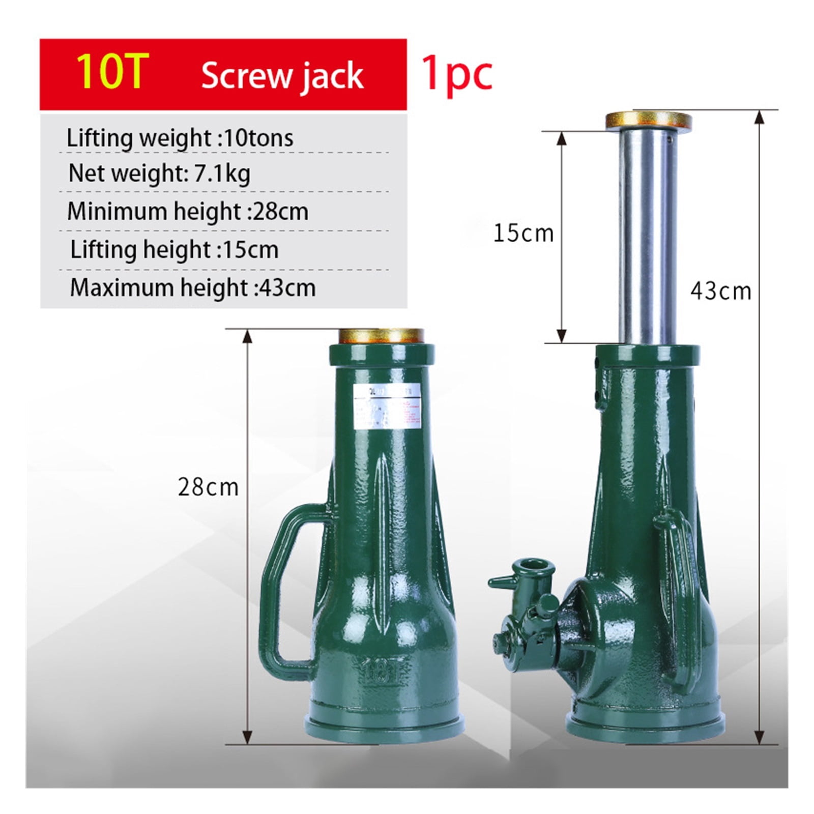 The Maximum Height Of Gear Stand Of 10 Tons Mechanical Hand Screw Jack Is 43cm ,Easy to Operate