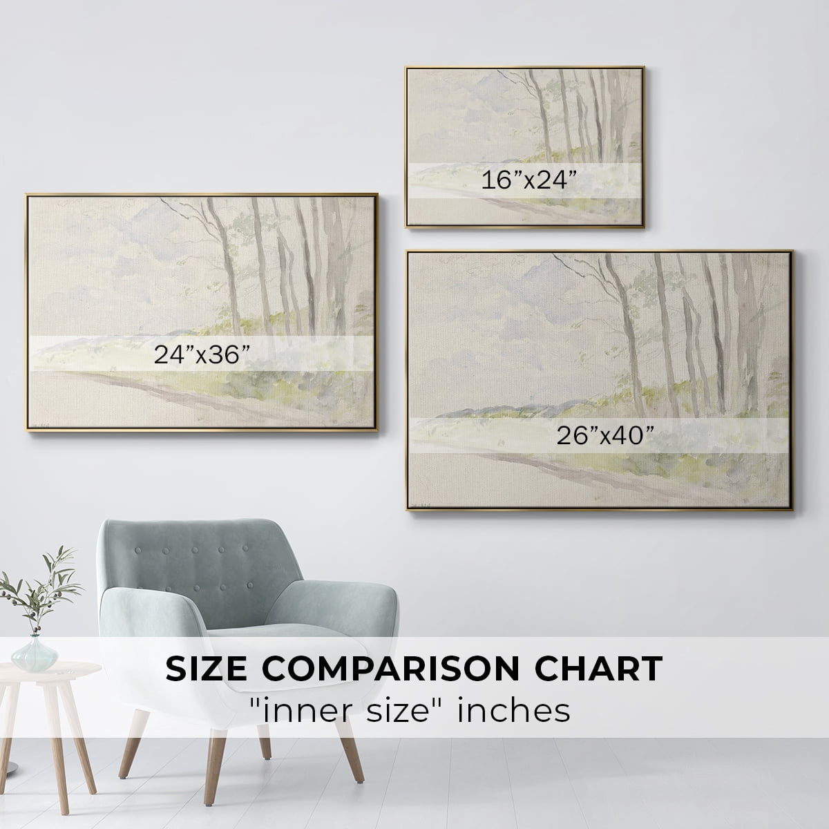 Vintage Landscape-CCCLII By Wexford Home Framed in Gold Wood Gallery Wrapped Canvas 25 in. x 37 in.