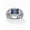 Platinum-Plated Sterling Silver, variant on Men's Created Ceylon Blue and White Sapphire Ring 3.31 TCW in 18k Gold-Plated or Platinum-Plated Sterling Silver